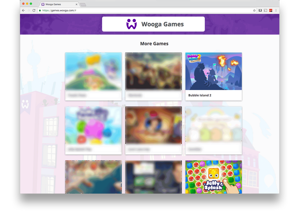 Wooga's Games Portal Image